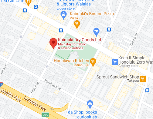 map to Kaimuki Dry Goods